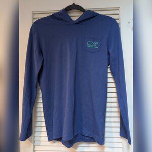 Vineyard Vines Blue Hooded Long Sleeve w/ Whale Graphic | Size Boy's XL